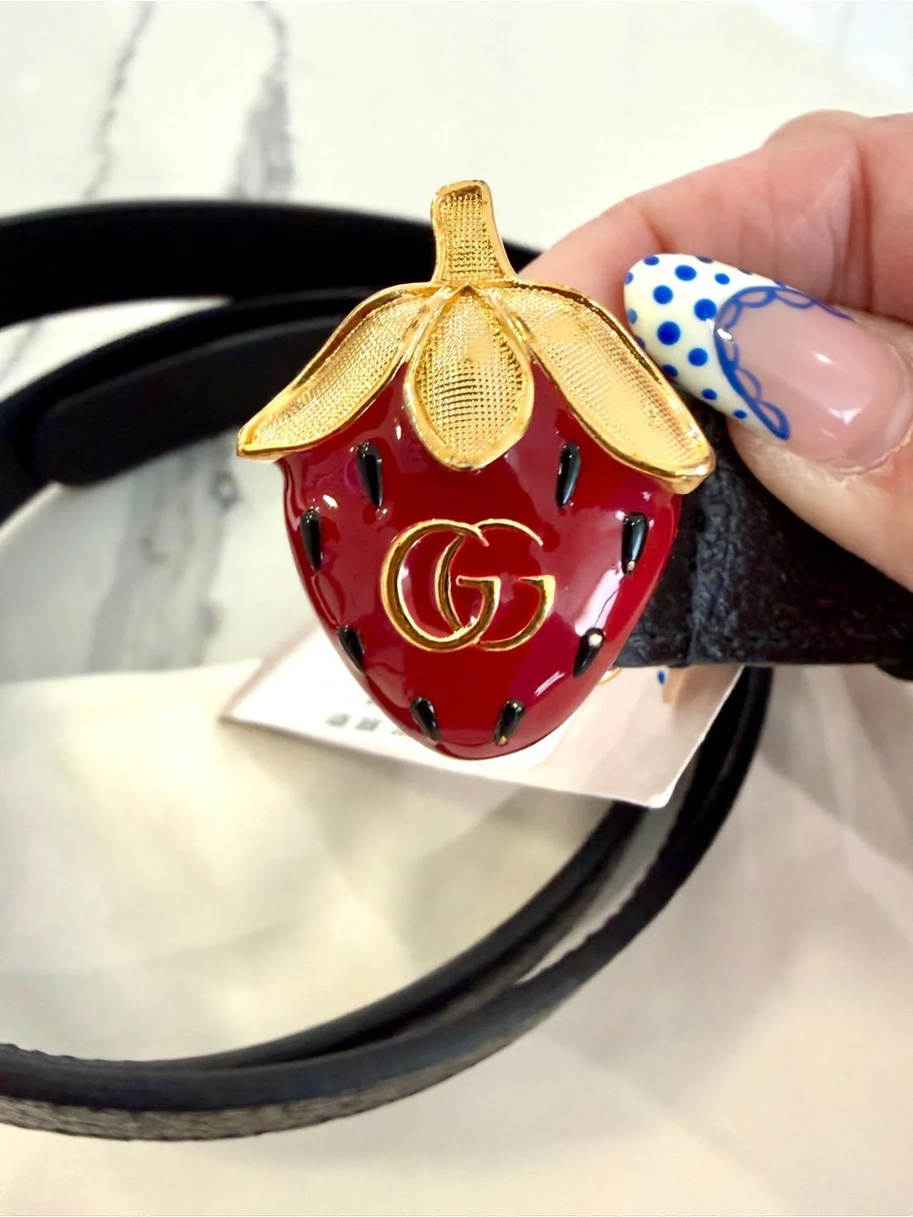Gucci Strawberry Pendant Belt